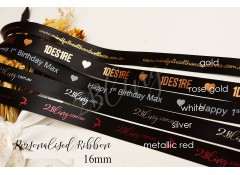 16mm wide, 8meters Custom Personalised Print Satin Ribbon, Wedding ribbon, Ribbon branding, your owned logo